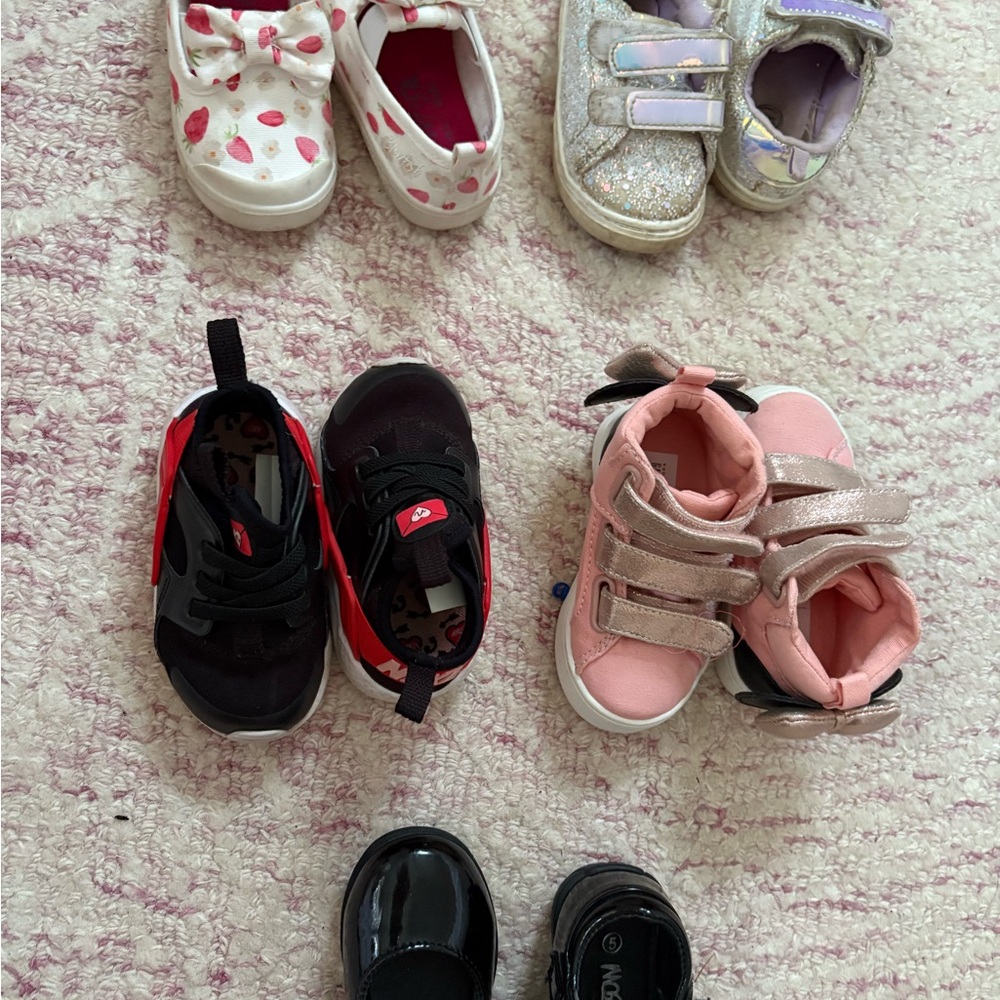 Kids Pink and Gold Sneakers